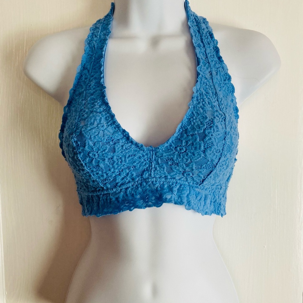 Aerie blue lace halter bra